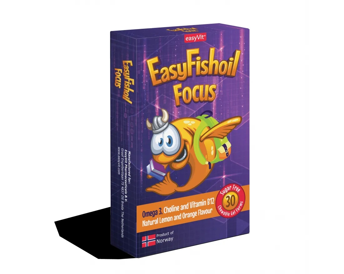EasyFishOil Focus, 30 comprimate masticabile