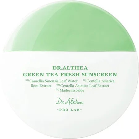 Crema de fata cu protectie solara SPF 50+ PA++++ Green Tea Fresh, 45 ml, Dr. Althea
