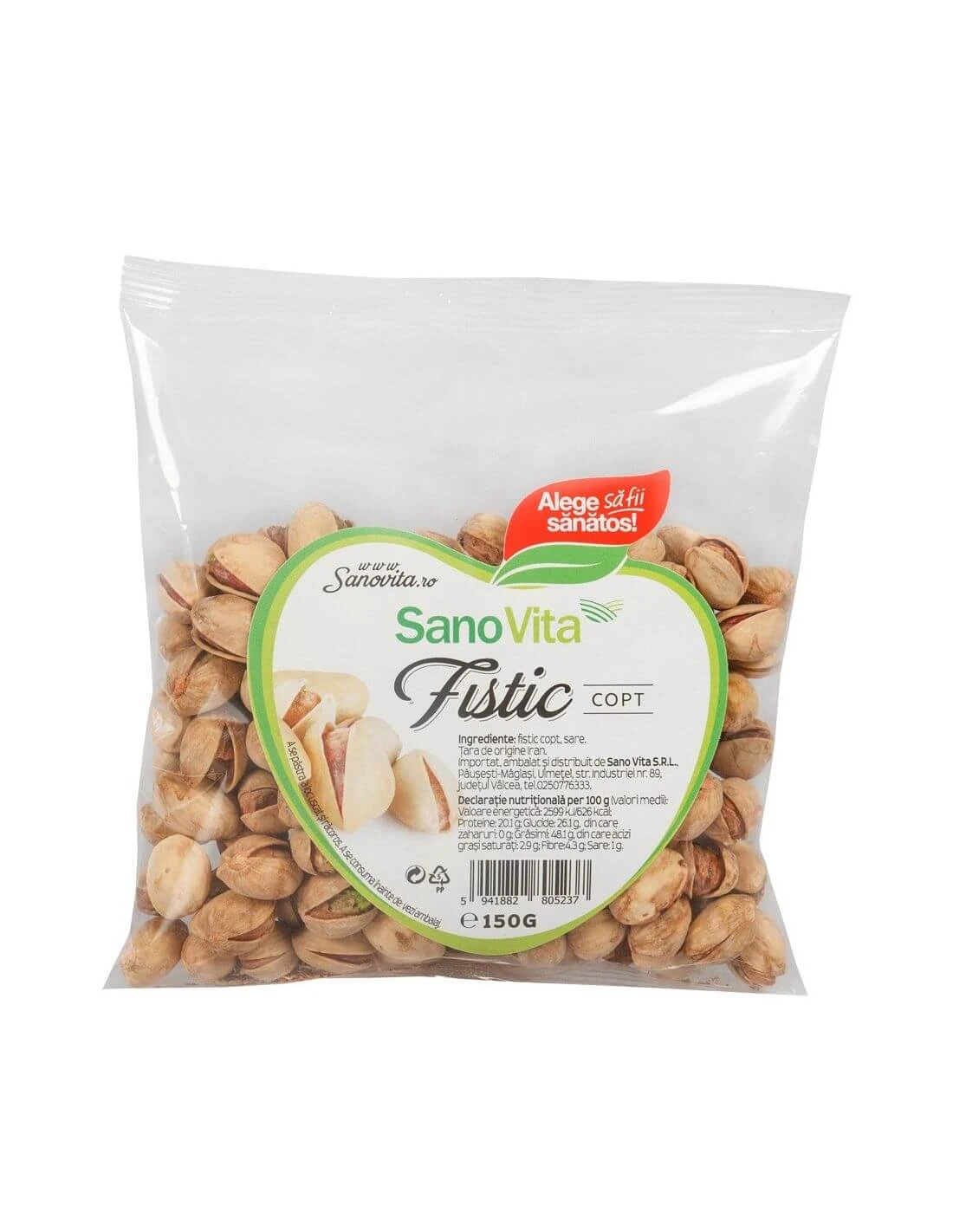 Fistic copt si sarat, 150 g, Sanovita