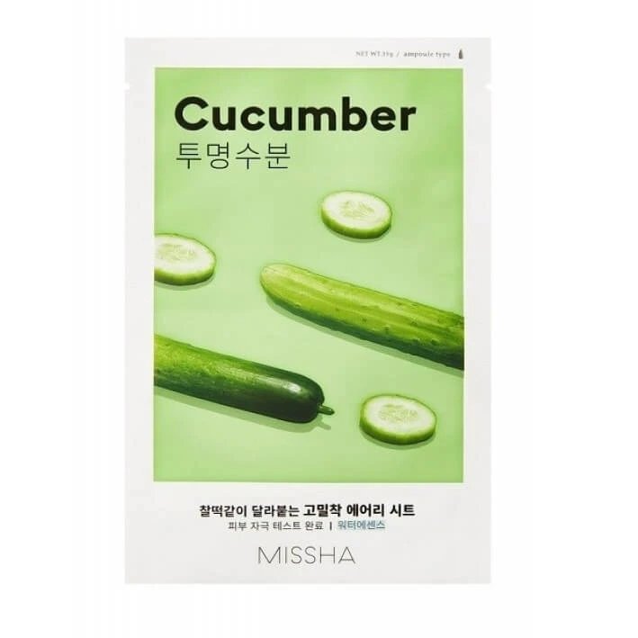 Masca cu extract de castravete pentru ten uscat Airy Fit, 19 g, Missha