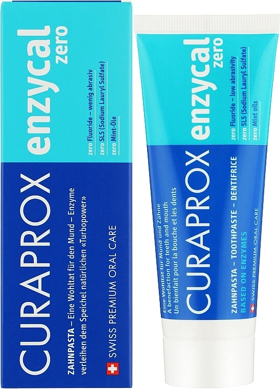 Pastă de dinți cu enzime și fără fluor EnzyCal Zero, 75 ml, Curaprox