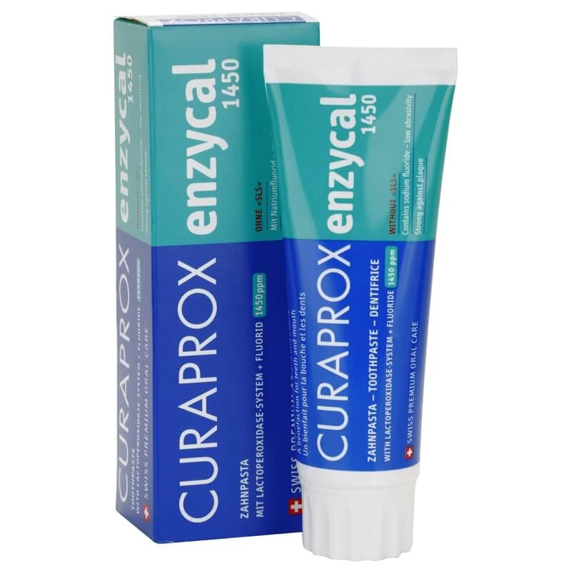 Pastă de dinți cu enzime şi fluor EnzyCal, 1450 ppm, 75 ml, Curaprox