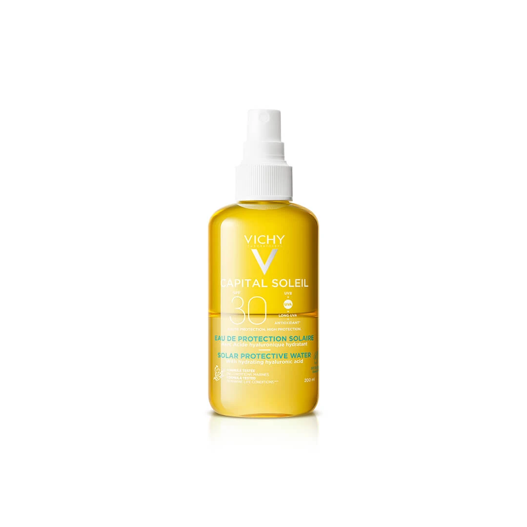 Apă de protecție solară Hydra cu SPF 30+ Capital Soleil, 200 ml, Vichy