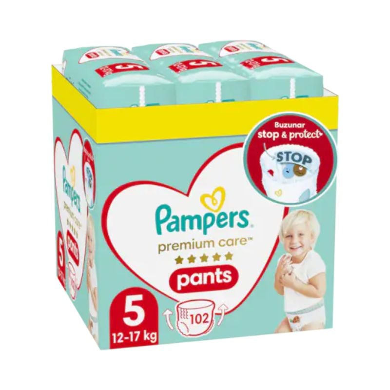 Scutece Pants Premium Care, Nr.5, 12-17 kg, 102 bucati, Pampers