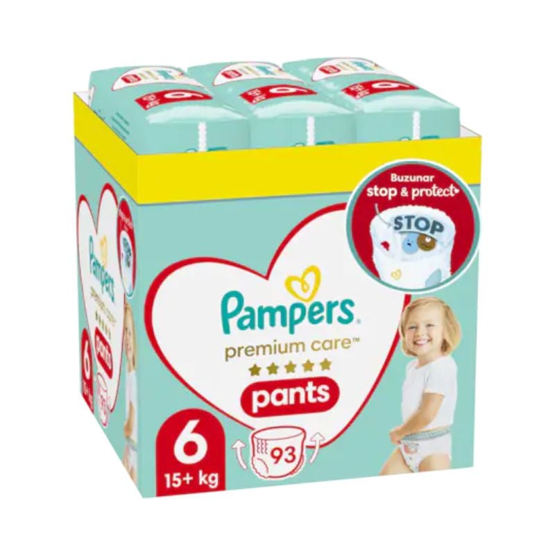 Scutece Pants Premium Care, Nr. 6, 13kg-19kg, 93 bucati, Pampers