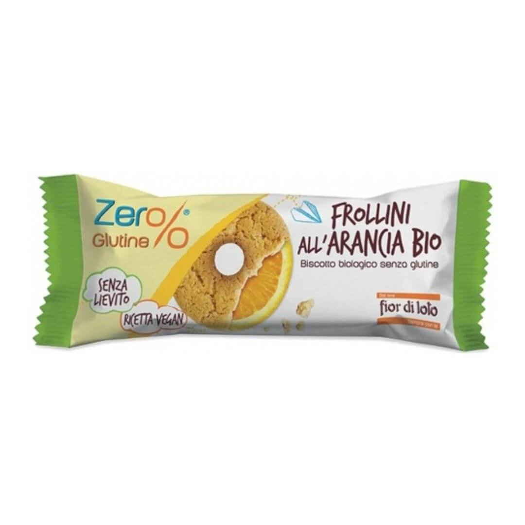 Biscuiti cu portocale fara gluten, fara drojdie  Frollini , 30 g, Fior Di Loto