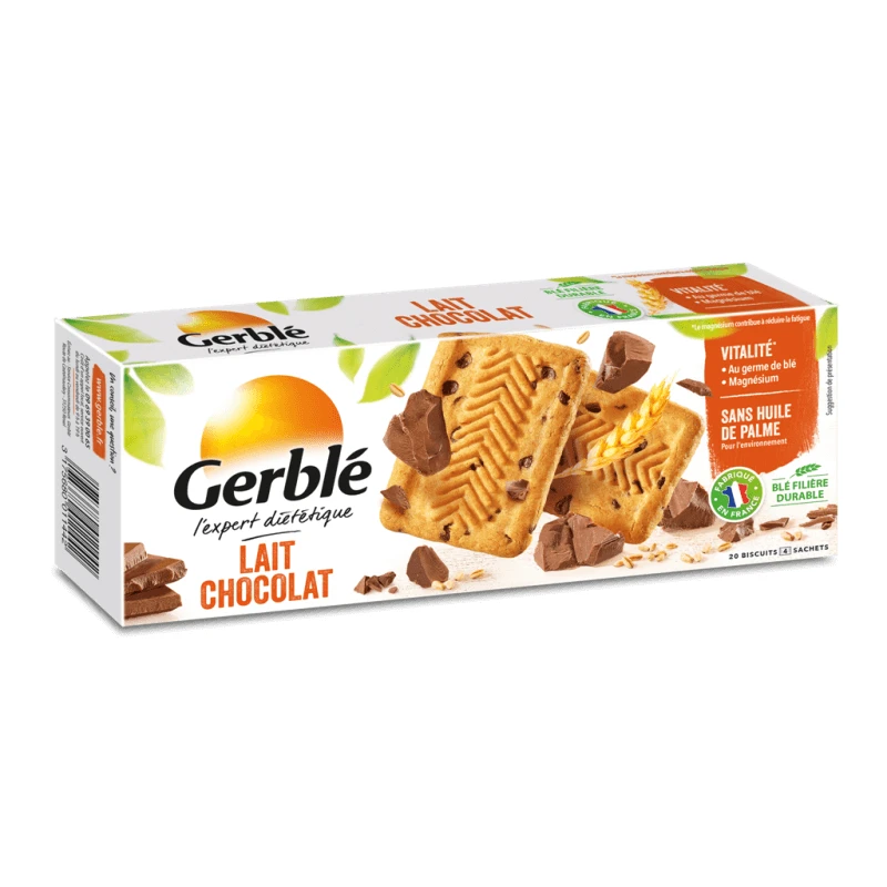 Biscuiti dietetici cu lapte si ciocolata, 230 g, Gerble