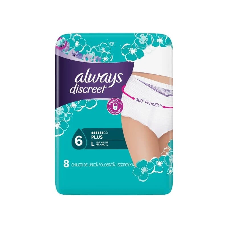 Always Discreet Pants Large, 8 buc