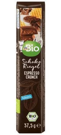 DmBio Baton de  ciocolată cu lapte, espresso și crunch, 37,5 g