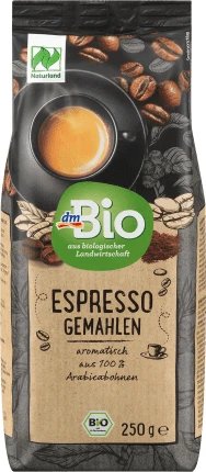 DmBio Cafea Espresso măcinată, 250 g