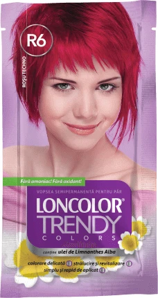 Loncolor TRENDY Vopsea semipermanentă techno red R6, 1 buc