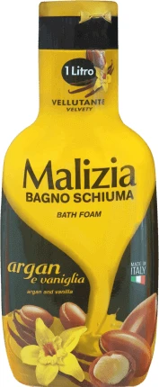 Malizia Spumant de baie cu ulei de argan si vanilie, 1 l