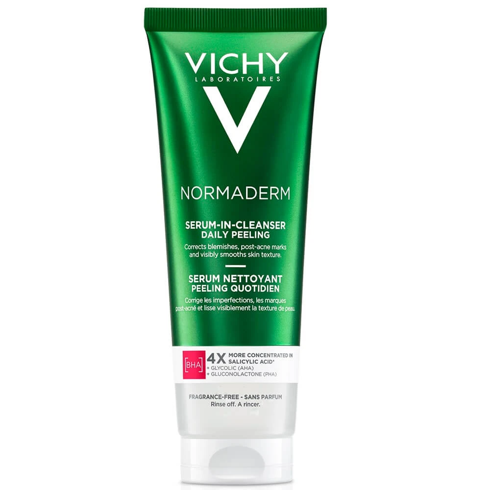 Serum de curățare exfoliant cu acid salicilic pentru ten gras cu tendință acneică Normaderm, 125 ml, Vichy