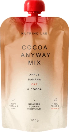 Nutrino Lab Piure Cocoa Anyway, piure mar, banane, ovaz si cacao, 180 g